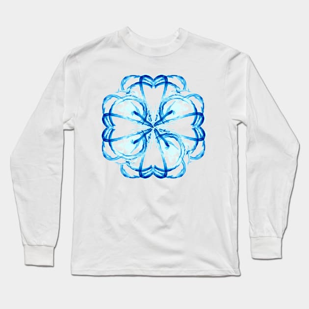 Fire Rose Blue Long Sleeve T-Shirt by RFMDesigns